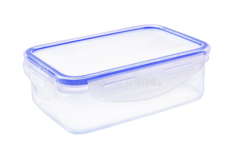 Plastic food container lunch box with a lid isolated