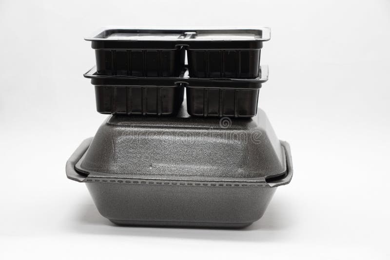 Plastic Food Container with Sushi from Restaurant on Isolated