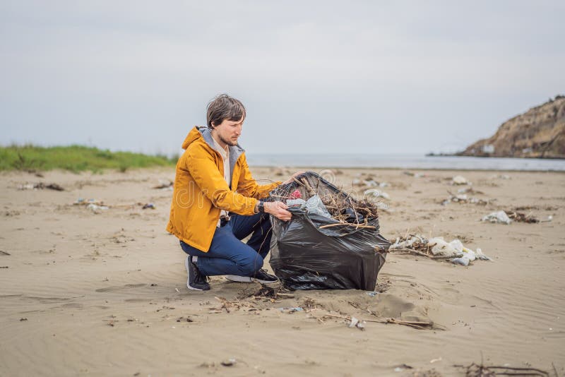 Plastic Garbage. Sea and Ocean Pollution. Beach Clean Up Stock Photo ...