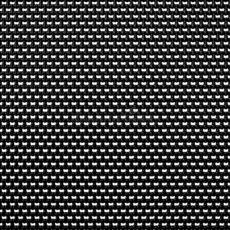 Vector black embossed pattern plastic grid seamless background