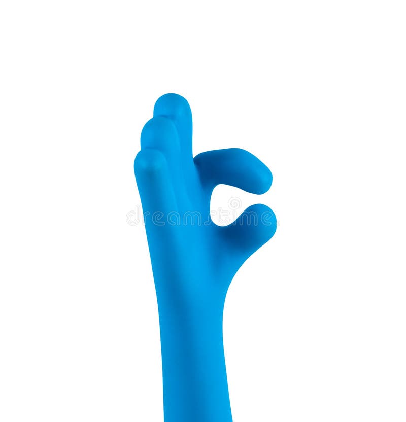 Plastic Hand Ok Sign Isolated on White Background Stock Photo Image