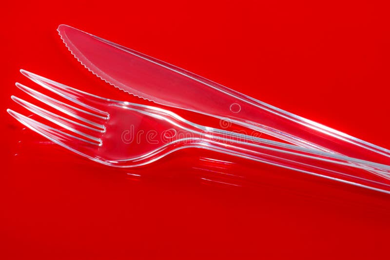 Plastic knife and fork stock photo. Image of clear, utensil 27951286