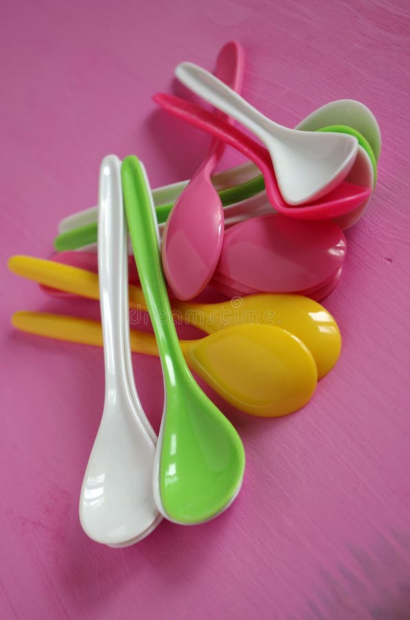 Plastic lepel royalty-vrije stock foto Plastic lepel royalty-vrije stock foto