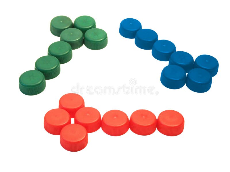 Plastic lids like recycle symbol royalty free stock photography