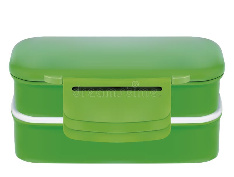 Plastic Lunch Box with Lid Flat Cartoon Vector Illustration Isolated on