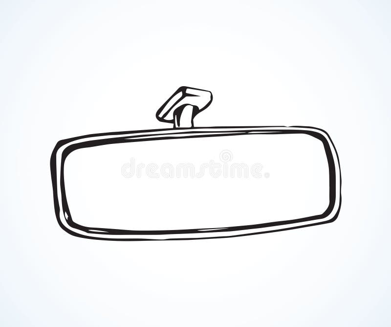 Car mirror. Vector drawing