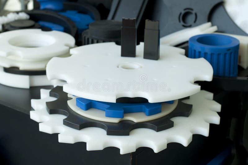 Plastic machinedelen. royalty-vrije stock afbeelding Plastic machinedelen. royalty-vrije stock afbeelding