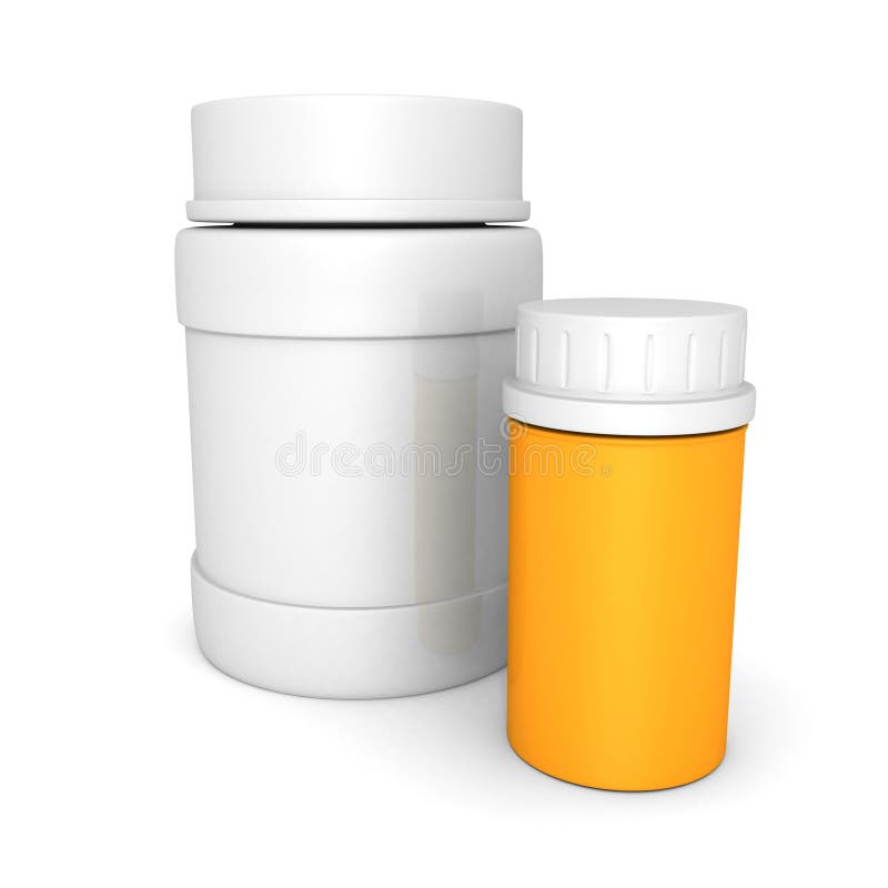 Plastic Medical Bottles for Pills or Capsules Stock Illustration