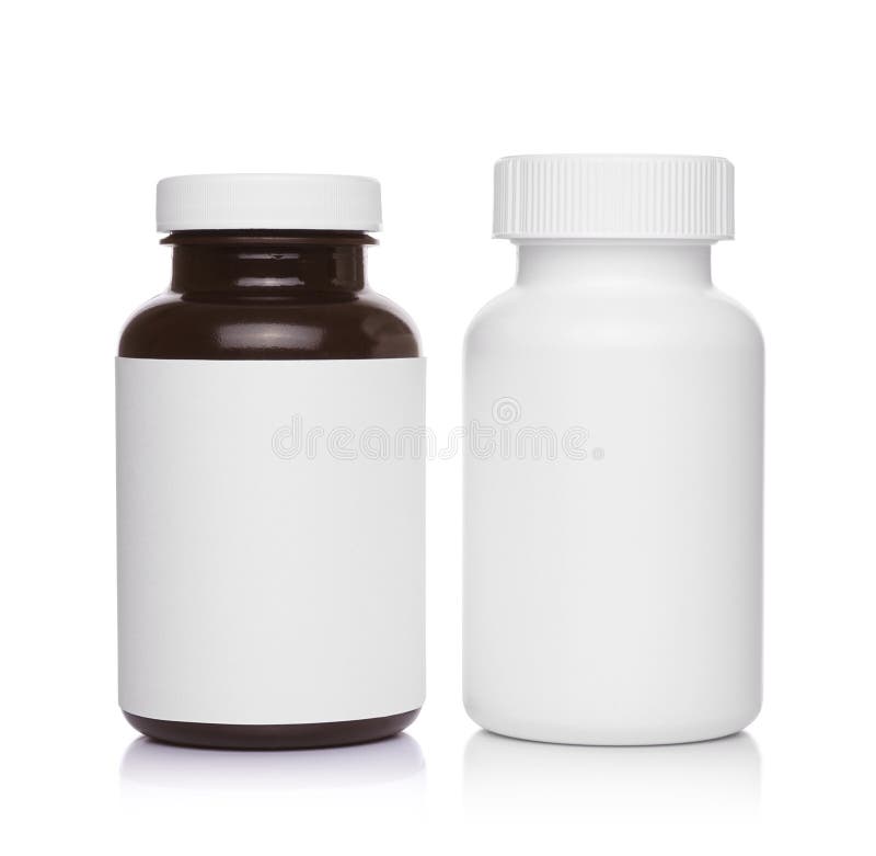 Plastic Medical Containers for Pills Isolated Stock Photo Image of