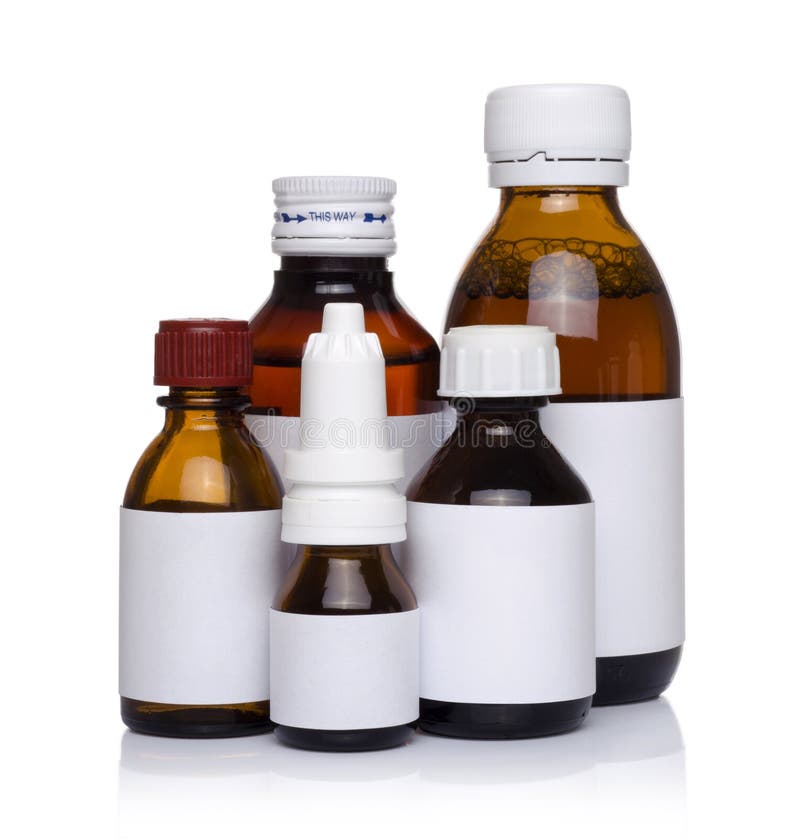 Plastic Medical Containers for Pills Isolated Stock Photo Image of