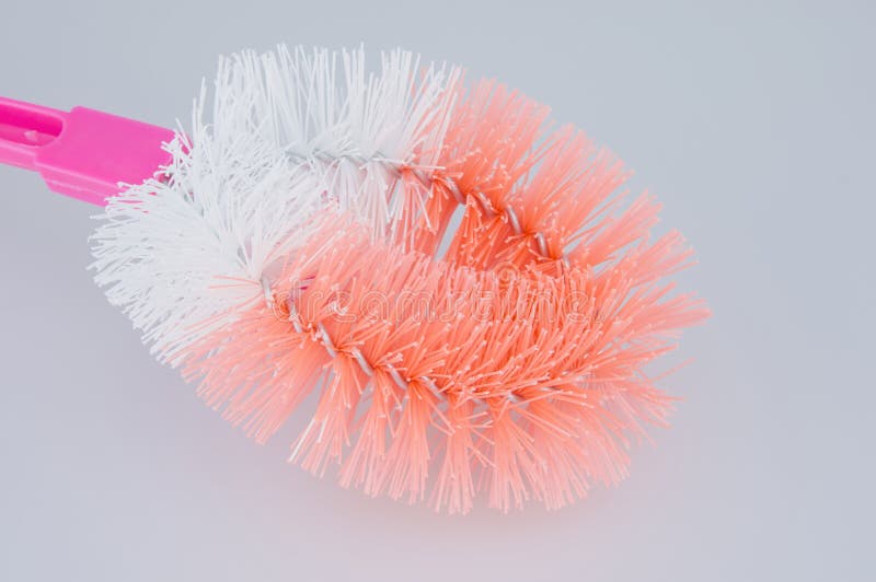 Plastic Orange and White Toilet Brush on White Background Stock Image Image of scrub, orange