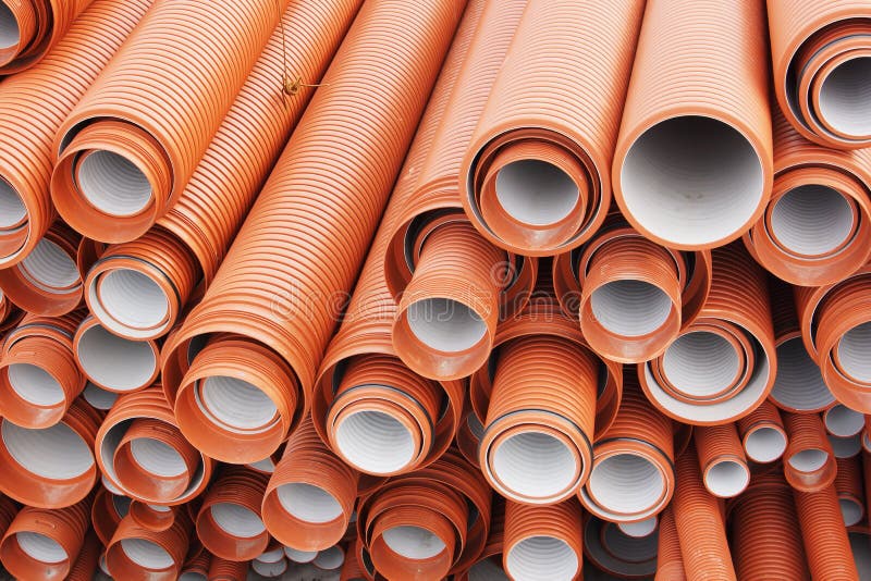 Plastic Pipes Construction Materials Stock Image Image of site