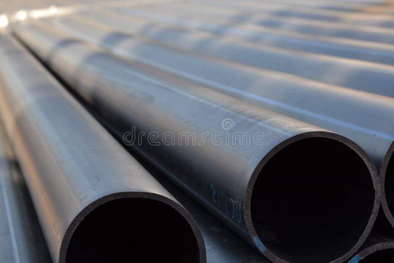 Plastic Pipes in Stock of Finished Products Stacked in Packs Stock Photo Image of construction