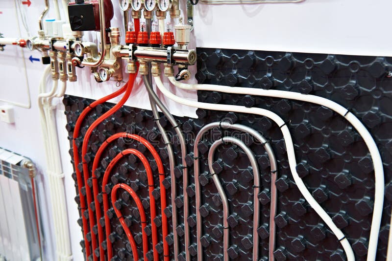 Plastic Pipes of Water Heating System Stock Image Image of building