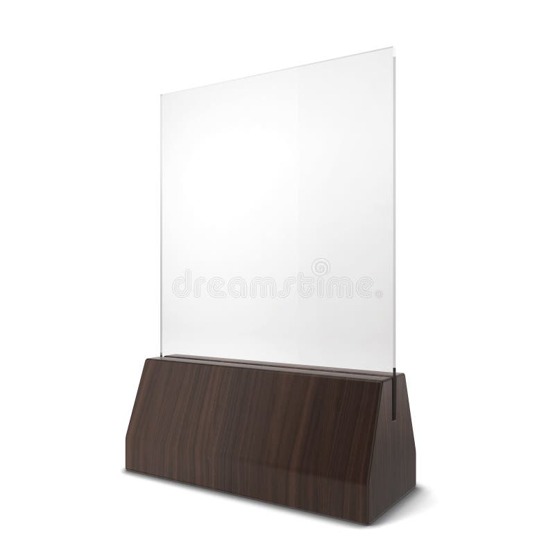 Plastic plaat in houten houder vector illustratie Plastic plaat in houten houder vector illustratie