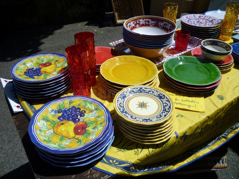 Plastic Plates for Sale stock photo. Image of glasses 14255368