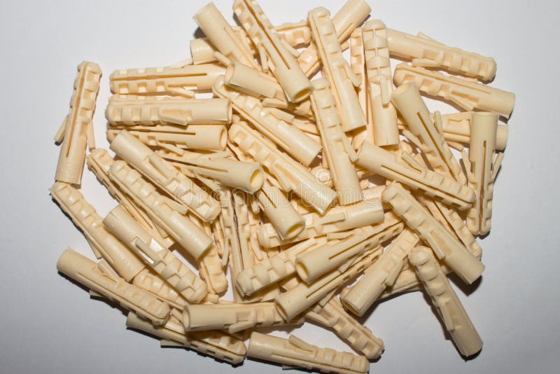 Plastic plugs for screws. stock photo. Image of fixing 153160266