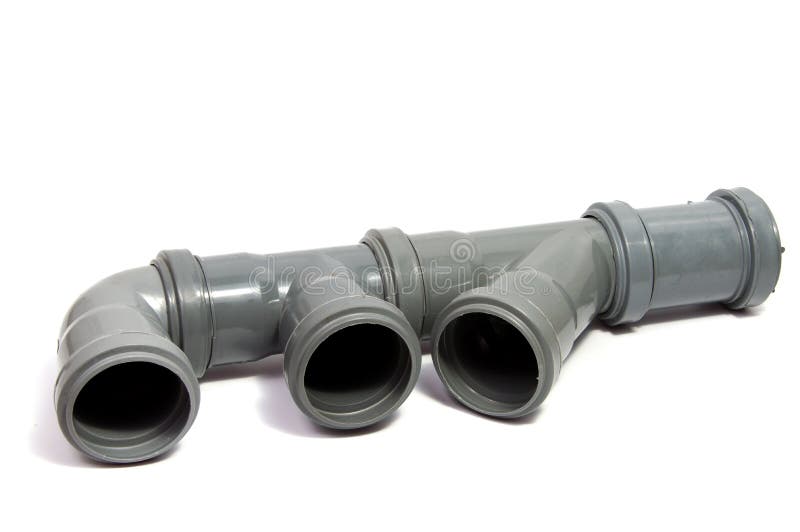 Plastic Plumbing Pipe Isolated on White Background. Stock Image Image