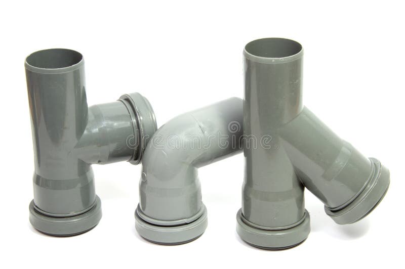 Plastic Plumbing Pipe Isolated On White Stock Photo Image of part
