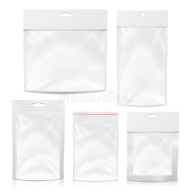 Download Plastic Polyethylene Pocket Bag Set Vector Blank ...