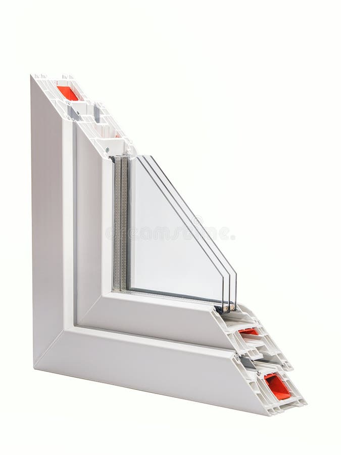 Plastic profile glass unit stock photos