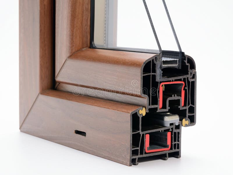 Plastic profile glass unit stock photography