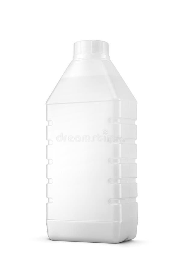 Plastic rectangular bottle for automotive chemicals, solvent, car cosmetics isolated on white royalty free stock photography