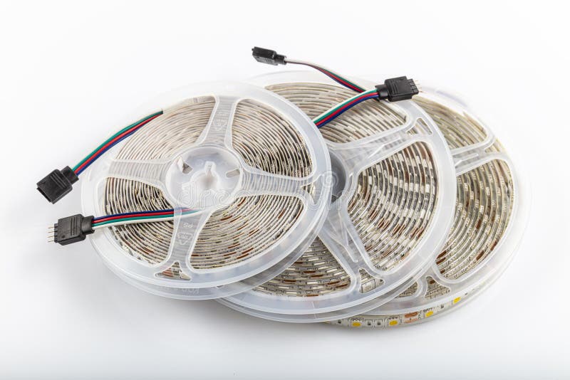 Plastic Reel with LED Strips for Lighting the Room. Led Lights Tape on