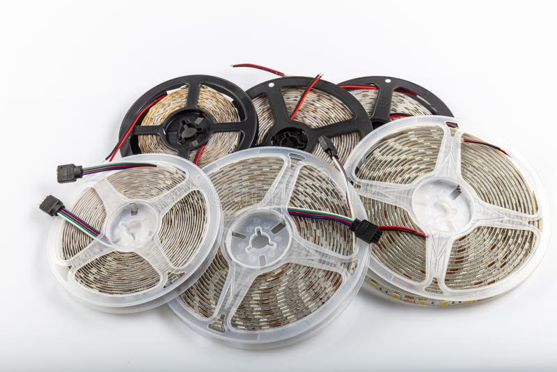 Plastic Reel with LED Strips for Lighting the Room. Led Lights Tape on