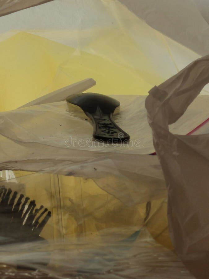 Plastic Rubbish in Clear Plastic Bag Macro Image Stock Photo Image of