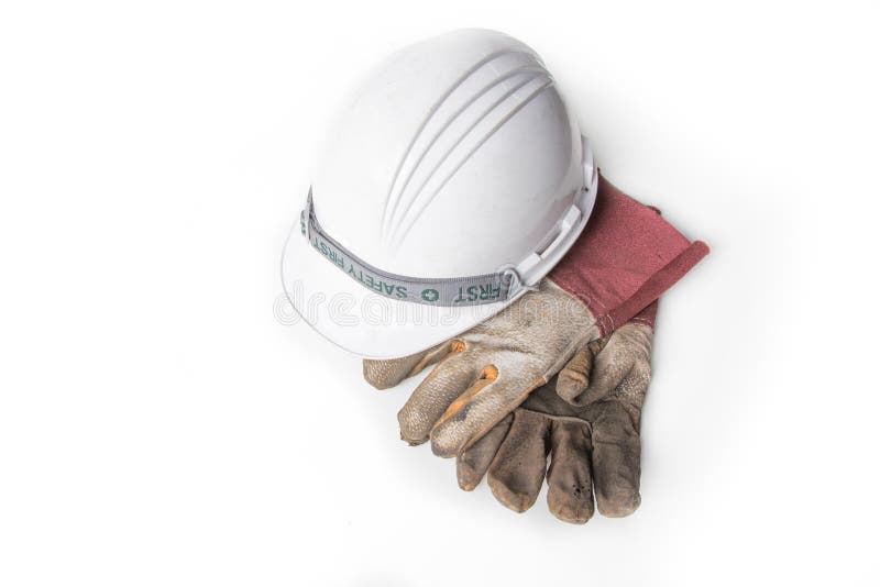 Safety helmet and gloves stock photo. Image of protect 30087886