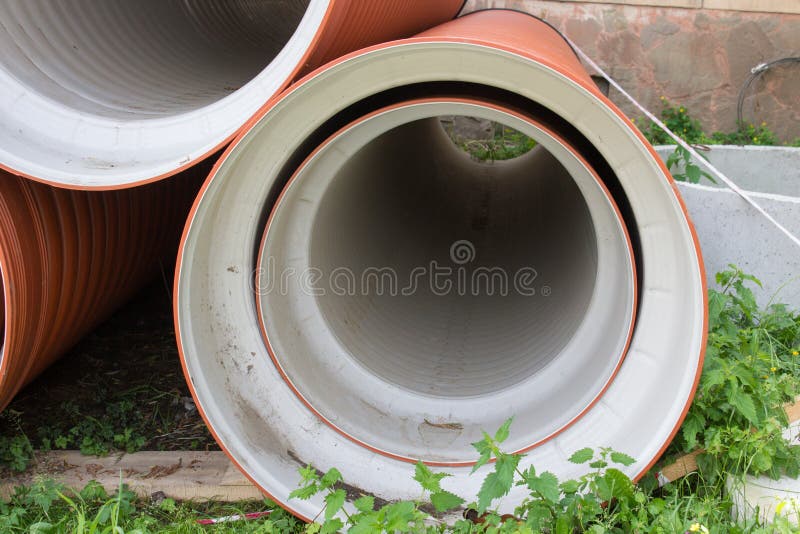 Plastic sewer pipe stock image. Image of bundles, hardware 56897221