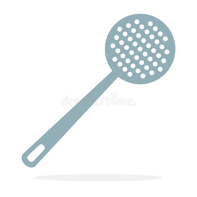Set Of Kitchen Scoops And Skimmers Isolated On White Background