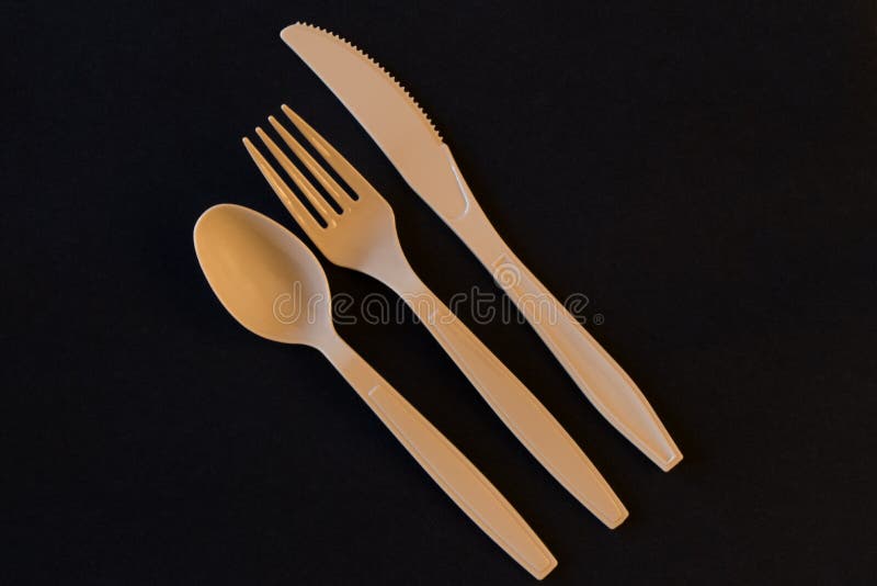 Plastic Spoon, Fork, and Knife Stock Photo Image of environmently