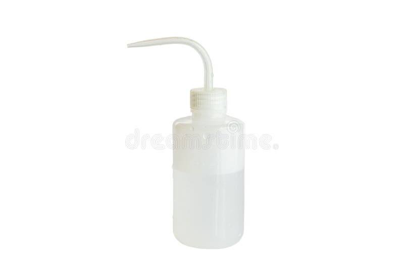 Plastic Squeeze Bottles with Angled Dispensing Nozzle Isolated on White