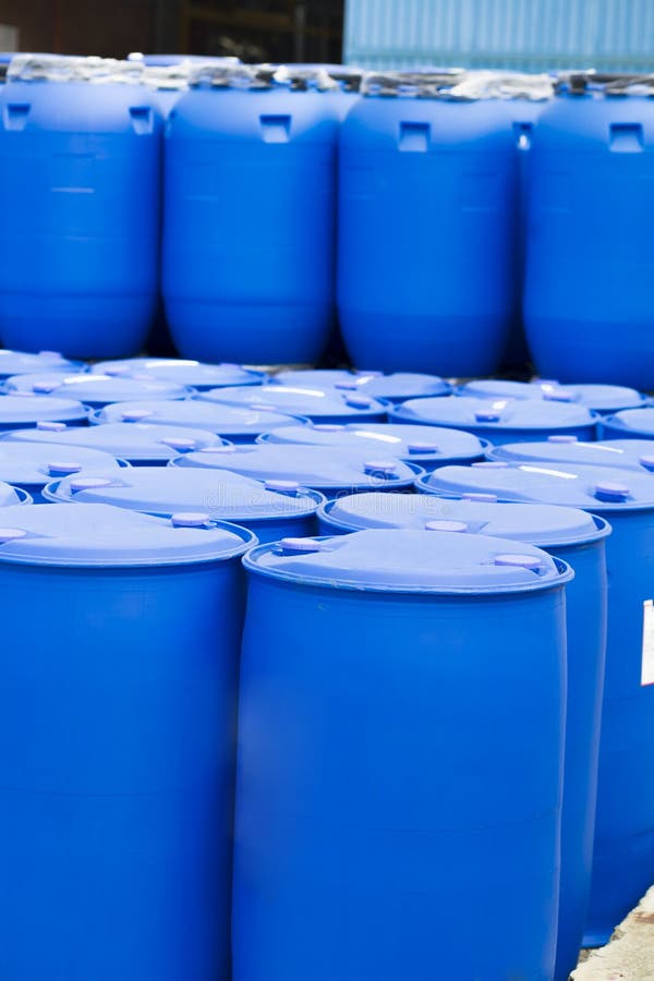 Plastic Storage Drums stock image. Image of danger, industry 70959653