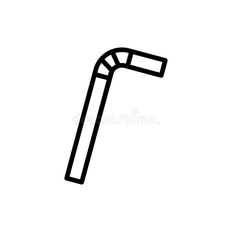 Plastic Straw Icon Flat Vector Template Design Trendy Stock Vector