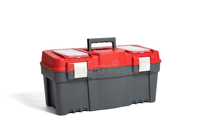 Plastic tool box on a white background. Do it yourself royalty free stock photo Plastic tool box on a white background. Do it yourself royalty free stock photo