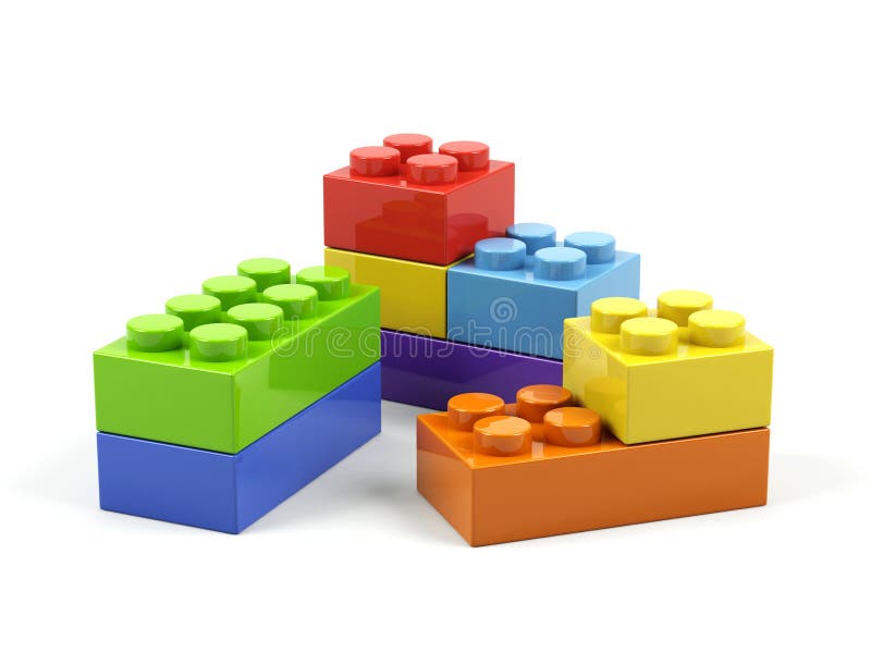 Plastic toy blocks.