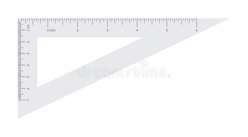 plastic triangle with metric and imperial units ruler stock vector illustration of unit triangle 155567237