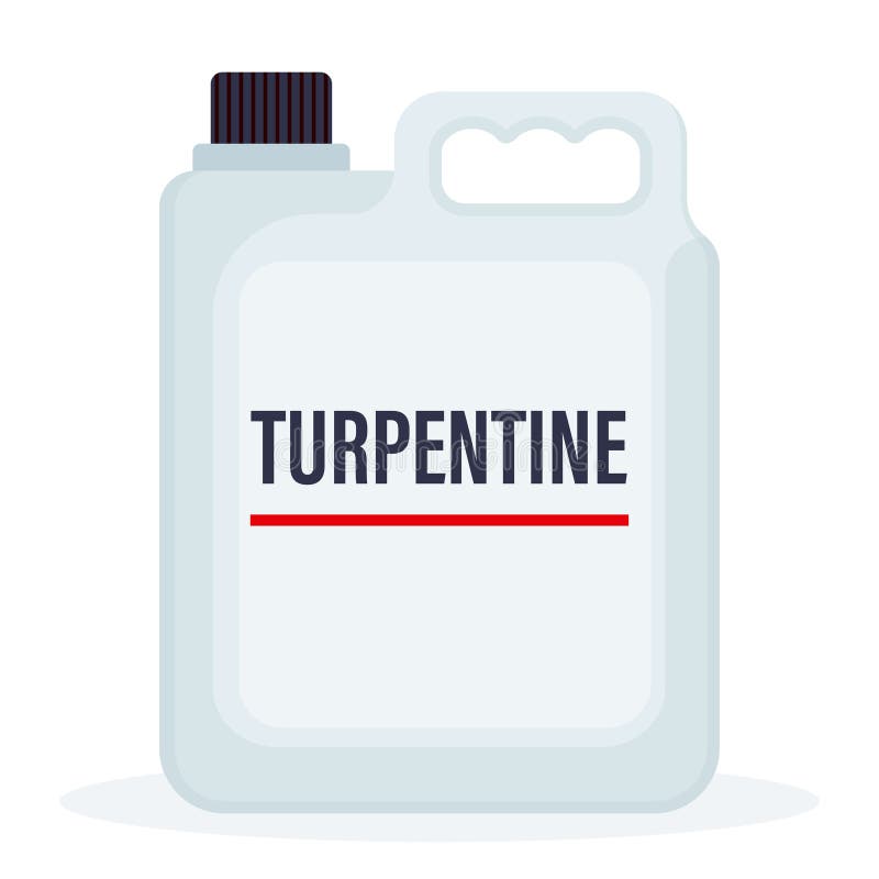 Plastic Turpentine Bottle Isolated on White Background Vector