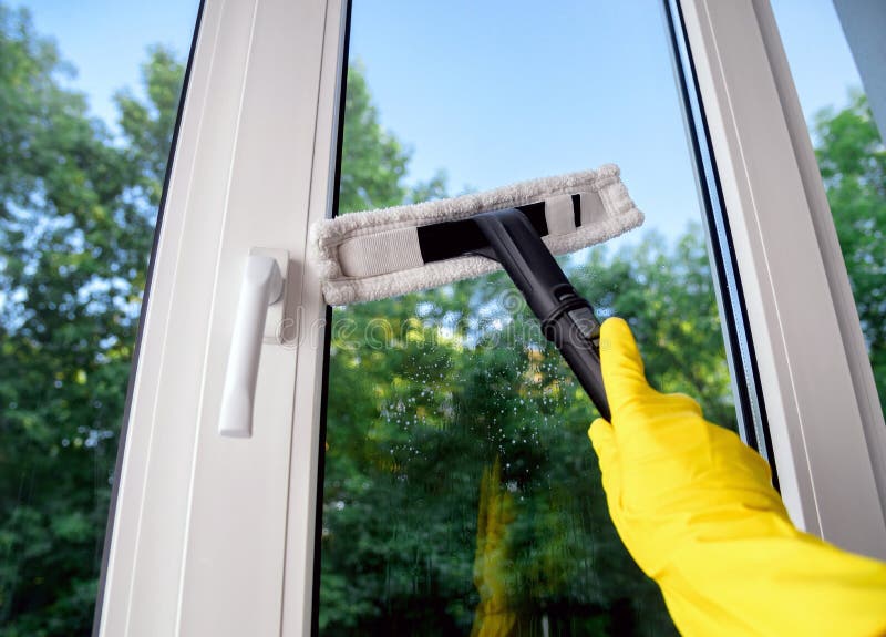 Squeegee Cleaning Plastic Vinyl Window Stock Photo Image of close, element 111744524