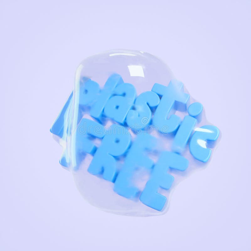 Plastic vrije 3d illustratie die het van letters voorzien teruggeven Sparen planeetconcept royalty-vrije stock foto's Plastic vrije 3d illustratie die het van letters voorzien teruggeven Sparen planeetconcept royalty-vrije stock foto's