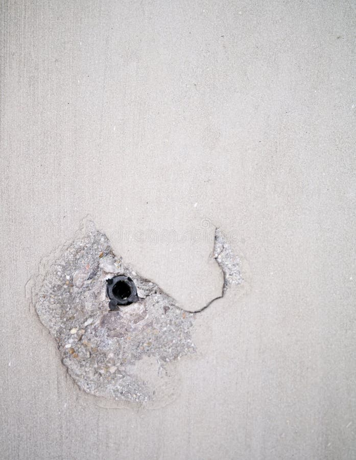 Plastic Wall Anchor on the Broken Concrete Wall Stock Photo Image of