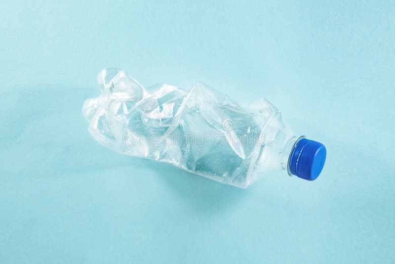 https://thumbs.dreamstime.com/b/plastic-waste-concept-discarded-crumpled-water-bottle-blue-background-detailed-view-thrown-away-single-use-depicting-140381643.jpg