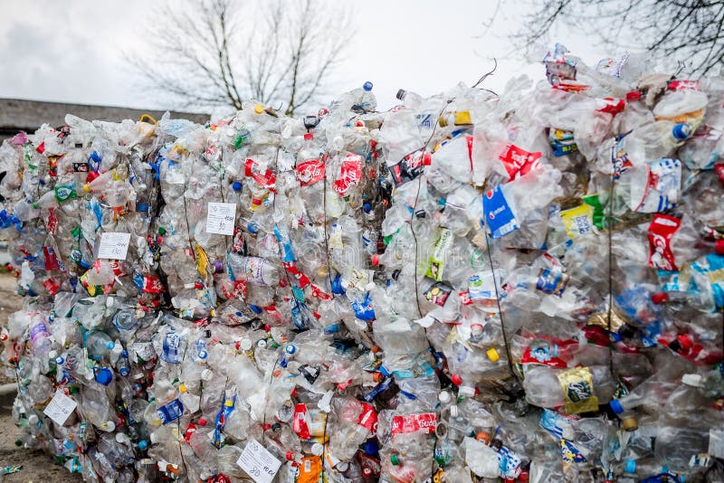 Plastic Waste Is In The Warehouse At The Garbage Disposal Plant