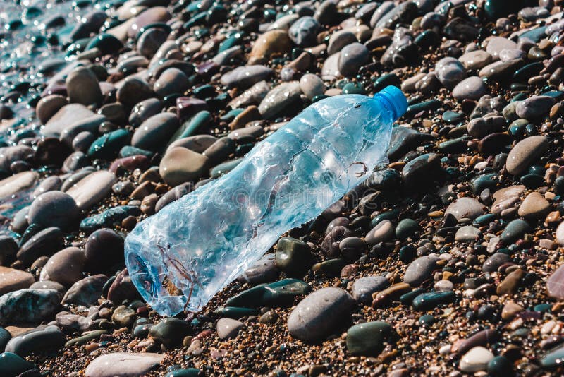 Plastic Bottle in Water.Environmental Pollution. Ecological Problem