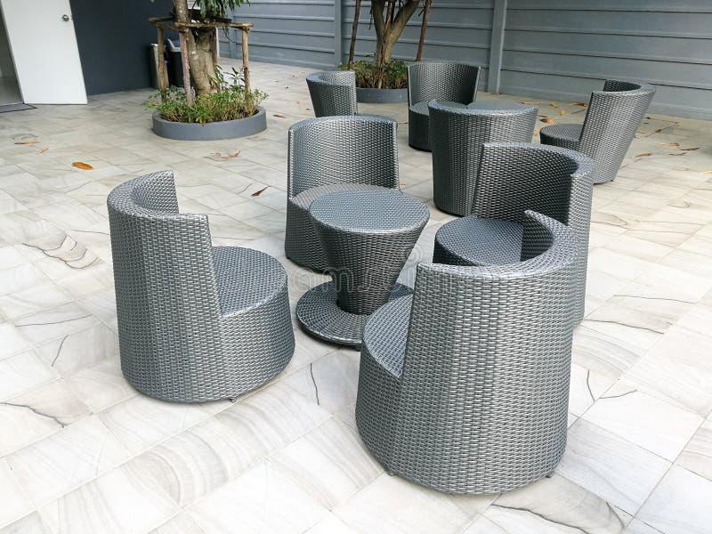 Plastic Wicker Chairs and Table Stock Photo Image of outdoor, object