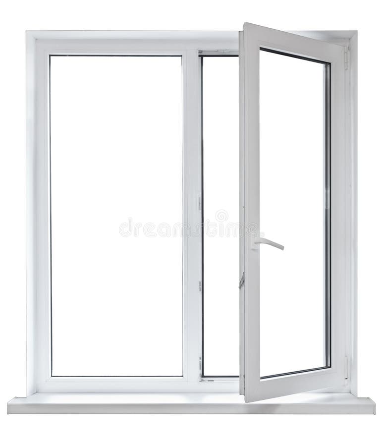 New Closed Plastic Glass Window Frame Isolated Stock Illustration