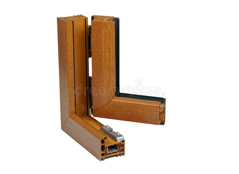 Plastic Window Profile. Windows Section with Triple Glazing Stock Image